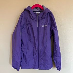 Columbia Purple Windbreaker Rain Jacket Hoodie youth M
